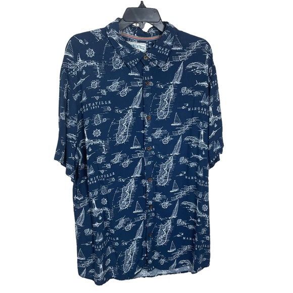 Margaritaville Shirts Margaritaville Navy Fish Lighthouse Short